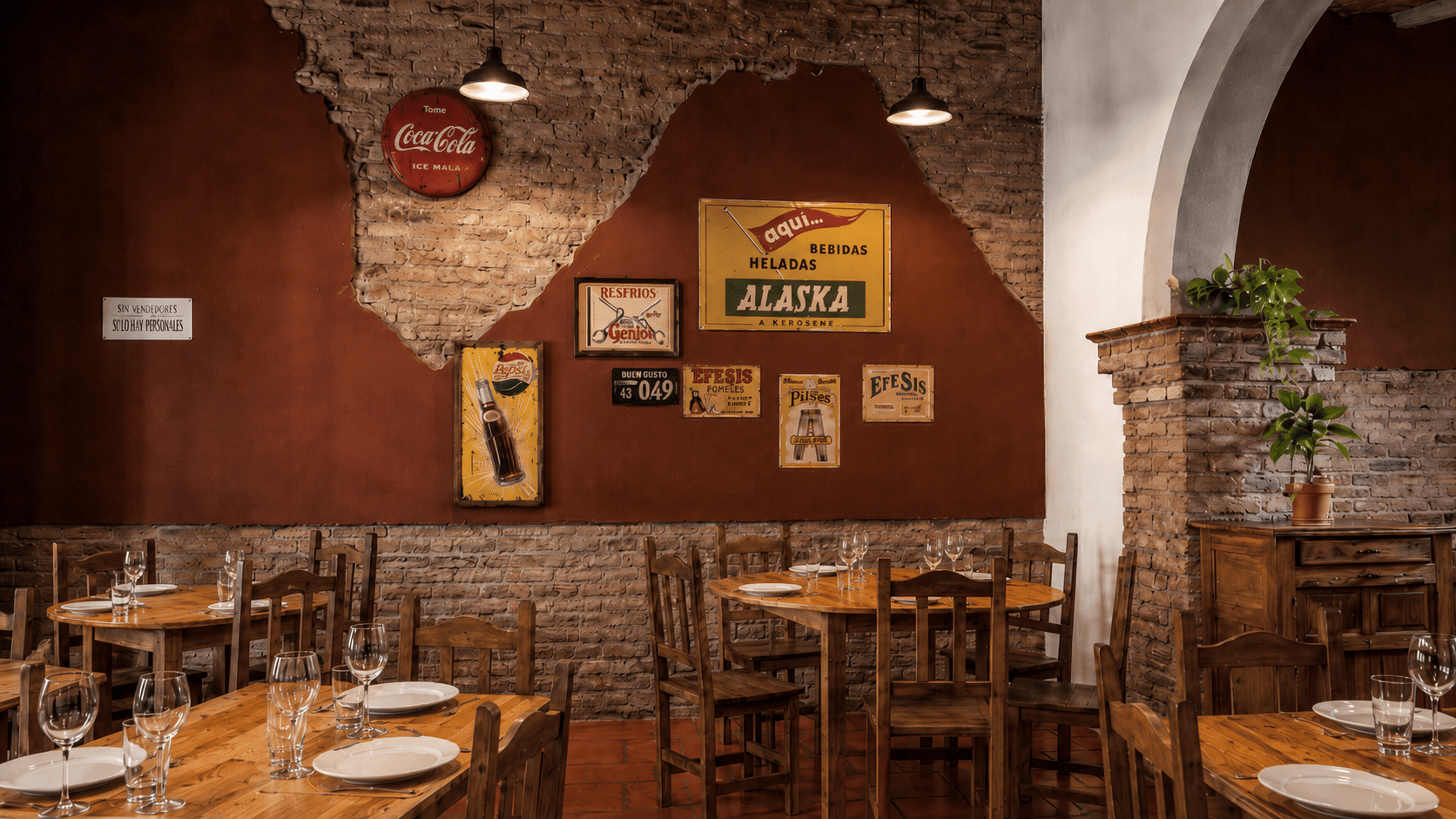 Salón rústico de La Garza Lola en Open Door, Luján